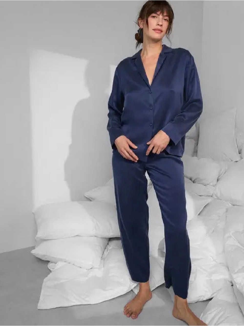 Lunya - Washable Silk Long Sleeve Pant - Deep Blue